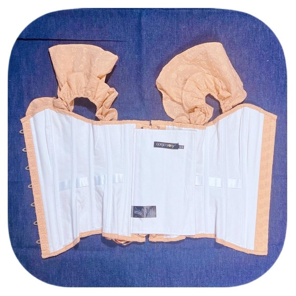 Corset Story Off White Ruffled Off-Shoulder Eyelet Lace Corset Top Sz 12uk - Picture 3 of 7